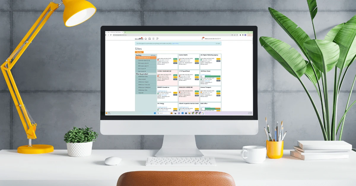 computer showing our innovative client management portal